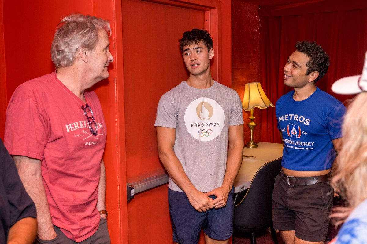 Jeff Daniels, Daniel Brackett, Aaron Alcaraz at Photos: Jeff Daniels Visits HEATED RIVALRY: THE UNAUTHORIZED MUSICAL PARODY