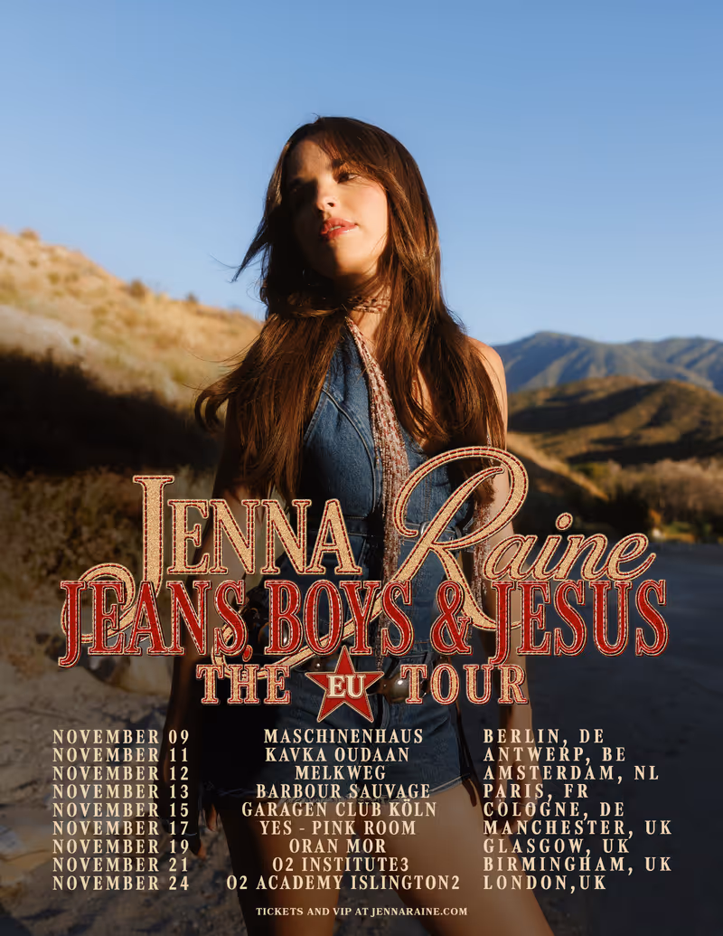 Photos: Jenna Raine Adds JEANS, BOYS & JESUS Tour Dates in Europe, U.K. in November — photo 1 of 5
