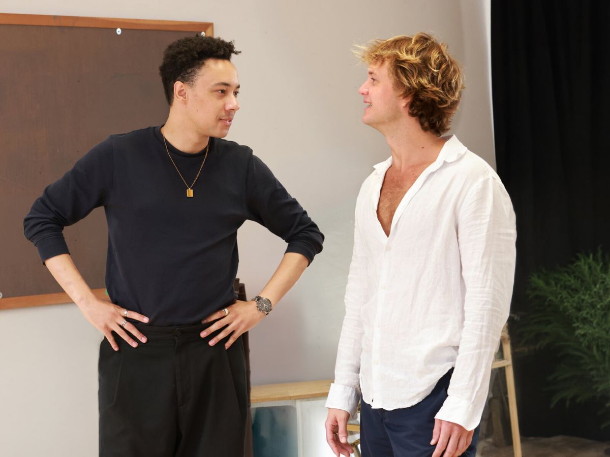 Present Laughter - Kit Young and Seb Carrington - Simon Annand at Photos: Tracy-Ann Oberman and More Rehearse PRESENT LAUGHTER