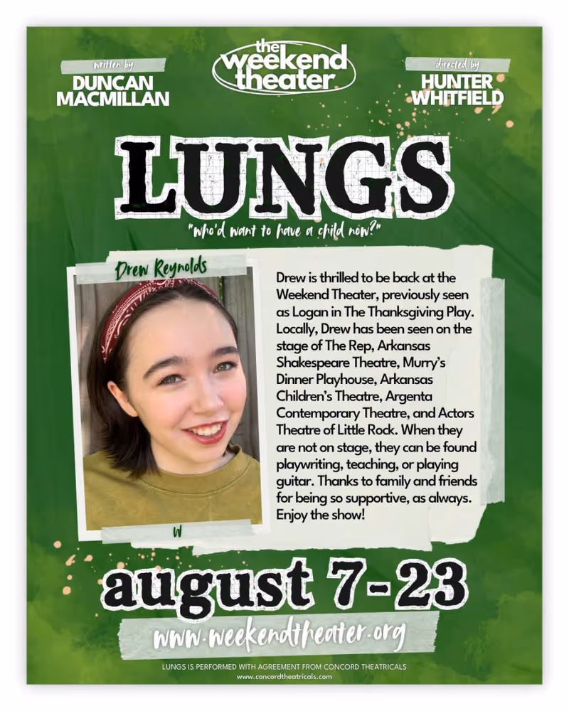 Review: LUNGS at The Weekend Theater in Little Rock Image