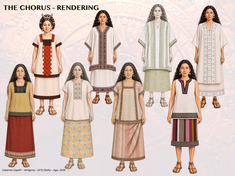 Interview: Maria Catarina Copelli on Costuming ANTIGONE: IN THE LANGUAGE OF KINGS at Getty Villa Outdoor Stage Image