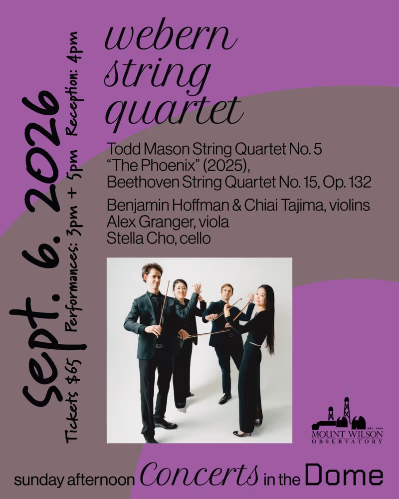 Photos: WEBERN STRING QUARTET to Perform at Mount Wilson Observatory in September — photo 1 of 10