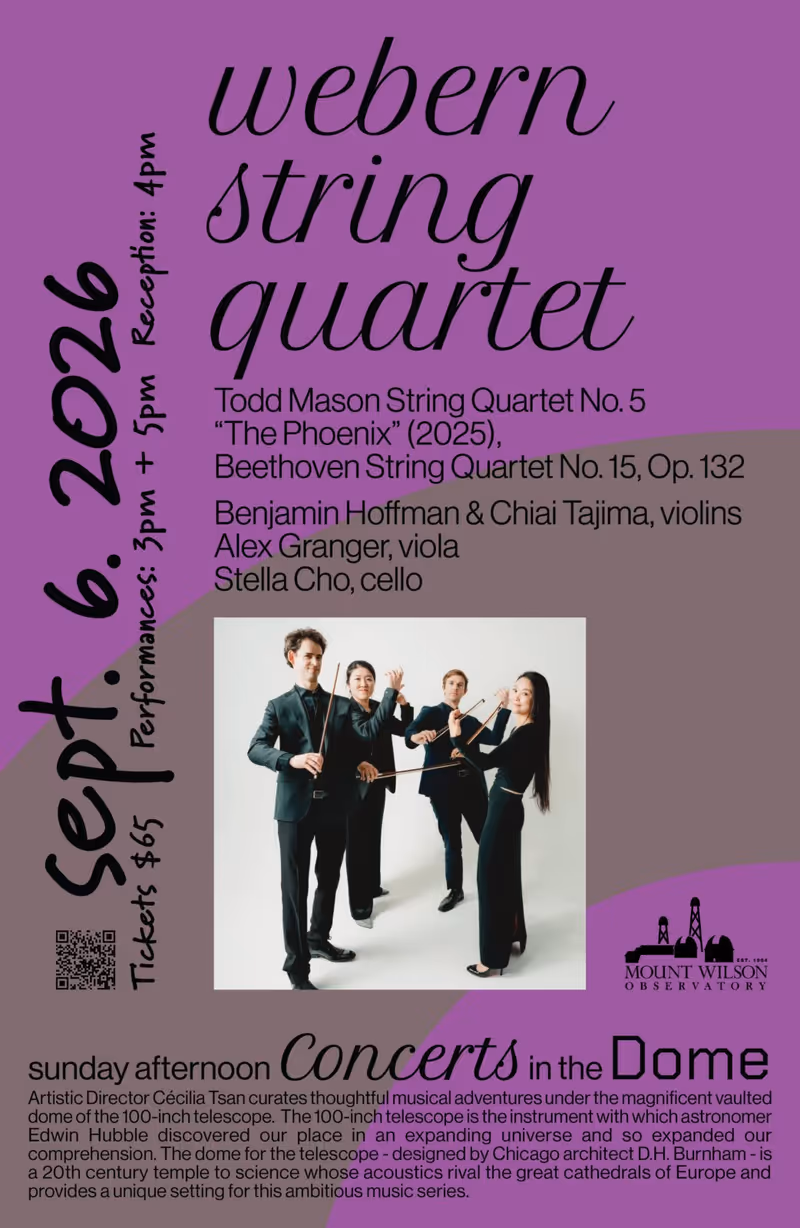 Photos: WEBERN STRING QUARTET to Perform at Mount Wilson Observatory in September — photo 2 of 10