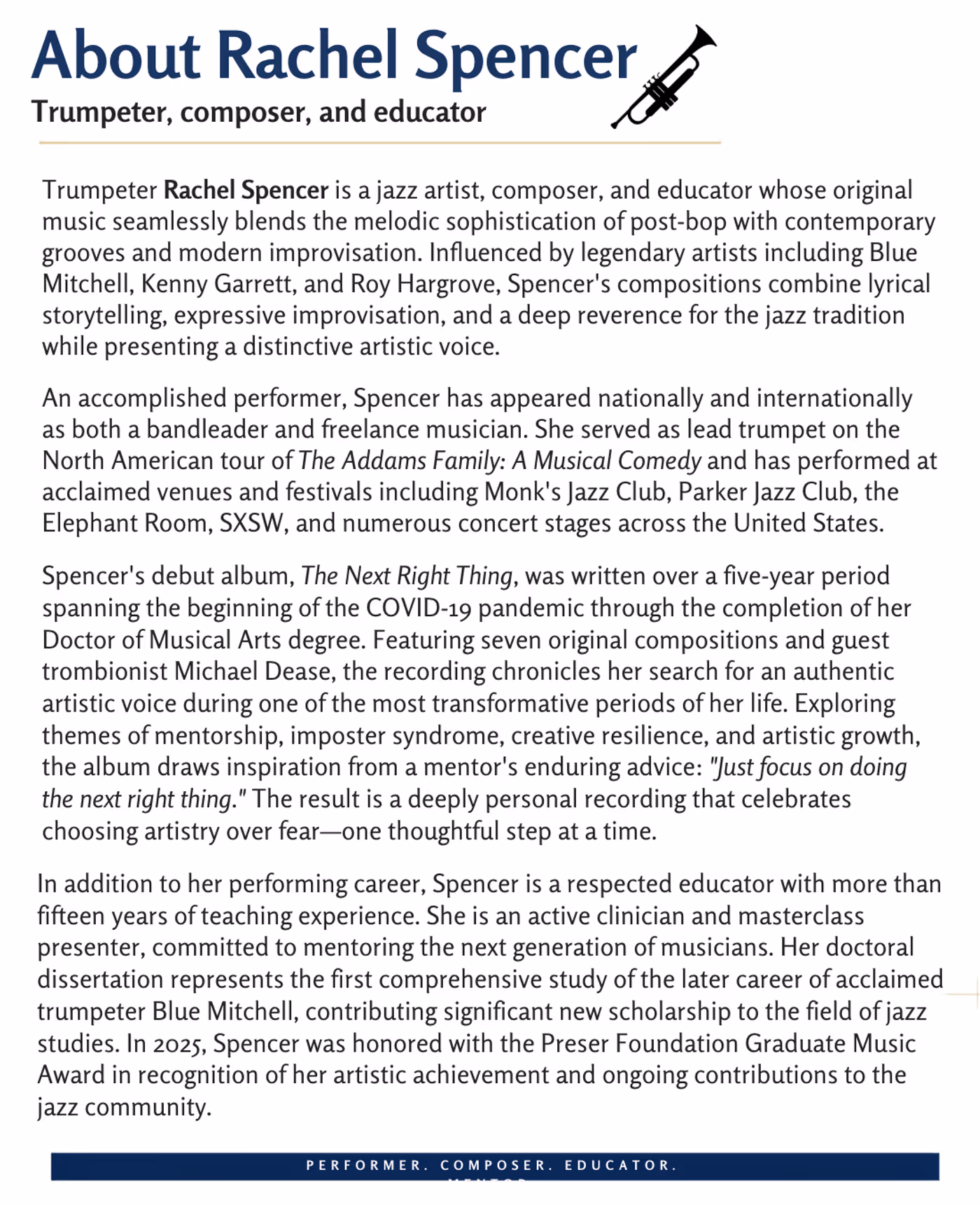 Photos: Rachel Spencer to Release THE NEXT RIGHT THING Image