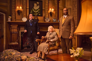 James Peake as Mr Paravicini , Susan Penhaligon as Mrs Boyle & Nicholas Bailey Major Metcalf @ BroadwayWorld James Peake as Mr Paravicini , Susan Penhaligon as Mrs Boyle & Nicholas Bailey Major Photo