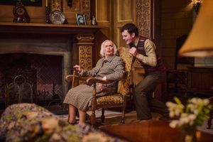Susan Penhaligon as Mrs Boyle & Thomas Barrett as Christopher Wren @ BroadwayWorld Susan Penhaligon as Mrs Boyle & Thomas Barrett as Christopher Wren Photo