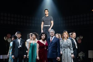 Jason Gotay and the cast of Merrily We Roll Along Photo