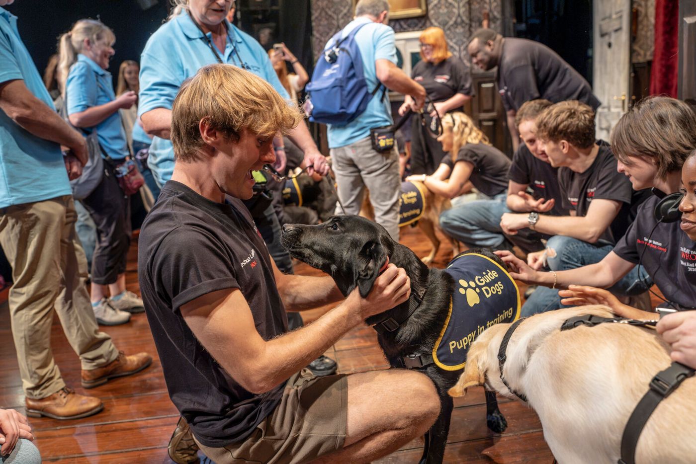 Photos: THE PLAY THAT GOES WRONG Cast Hosts Guide Dogs UK Puppies at Duchess Theatre Image