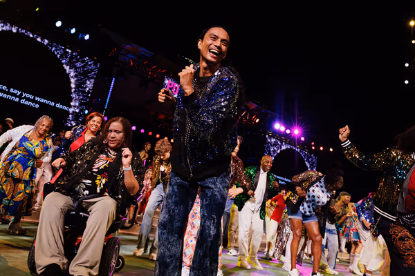 Reina Celis and Isabellah Ebanks (foreground) and the company of Public Works'… Photo