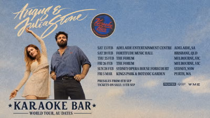 Photos: Angus & Julia Stone to Launch KARAOKE BAR World Tour in Feb/Mar 2027 — photo 1 of 4