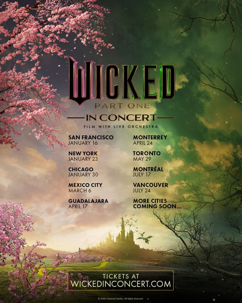 WICKED and WICKED: FOR GOOD to Tour Globally as Live-to-Film Concert Experiences Image