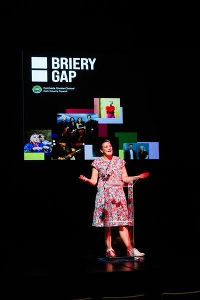 REPRO FREE 09/09/26

Pictured: Councillor Gobnait Moynihan speaking at Briery Gap's 2 Photo