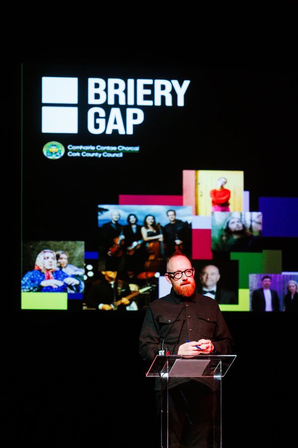 REPRO FREE 09/09/26 Pictured: Briery Gap Director Pat Carey speaking at the Briery… Photo