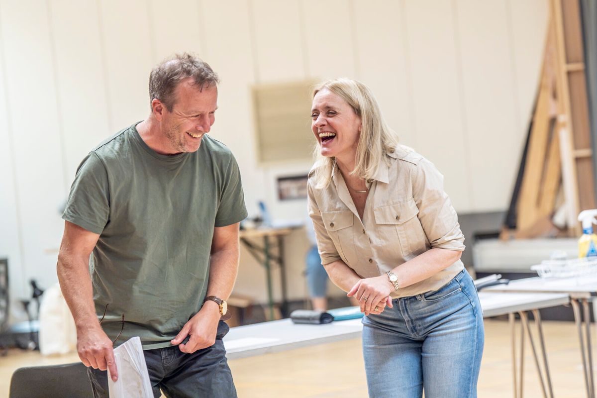 Geoffrey Streatfeild and Anne-Marie Duff at Photos: Anne-Marie Duff and More in Rehearsal For SOME WOMAN at the National Theatre