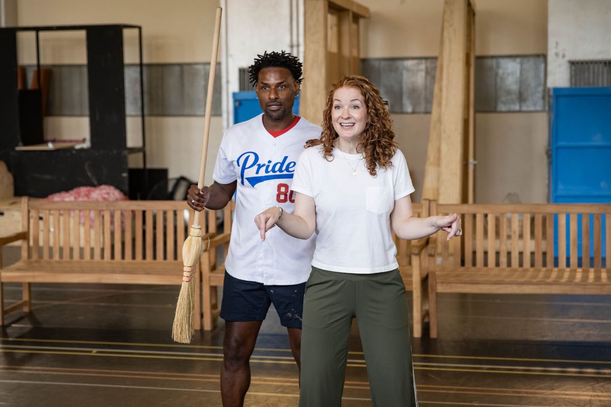 Brandon Lee Sears (Goldie Wilson & Marvin Berry) and Laura Mullowney (Associate Choreographer) at Photos: Axel Duffy, Roger Bart, and More in Rehearsal For BACK TO THE FUTURE UK Tour