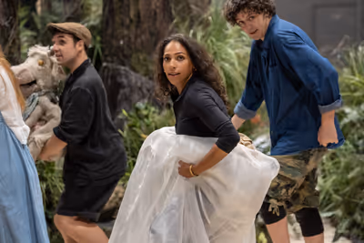 Keith Ramsey (Jack), Simbi Akande (Cinderella), John Dagleish (Baker) Photo