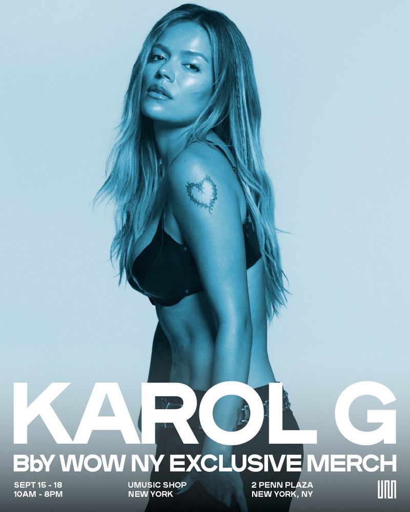 Photos: BbY WoW Merch to Arrive at UMusic Shop NY for Karol G — photo 1 of 5