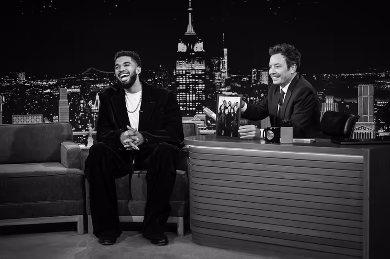 Photos: THE TONIGHT SHOW STARRING Jimmy Fallon Features Karl-Anthony Towns, Sienna Miller — photo 1 of 4