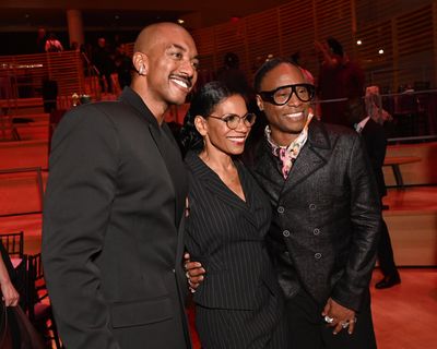 NEW YORK, NEW YORK - SEPTEMBER 28: (L-R) Christian Dante White, Audra McDonald and Bi Photo