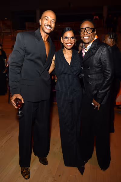NEW YORK, NEW YORK - SEPTEMBER 28: (L-R) Christian Dante White, Audra McDonald and Bi Photo