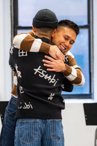 Timothy Matthew Flores (facing forward) and producer Jordan Fisher Photo