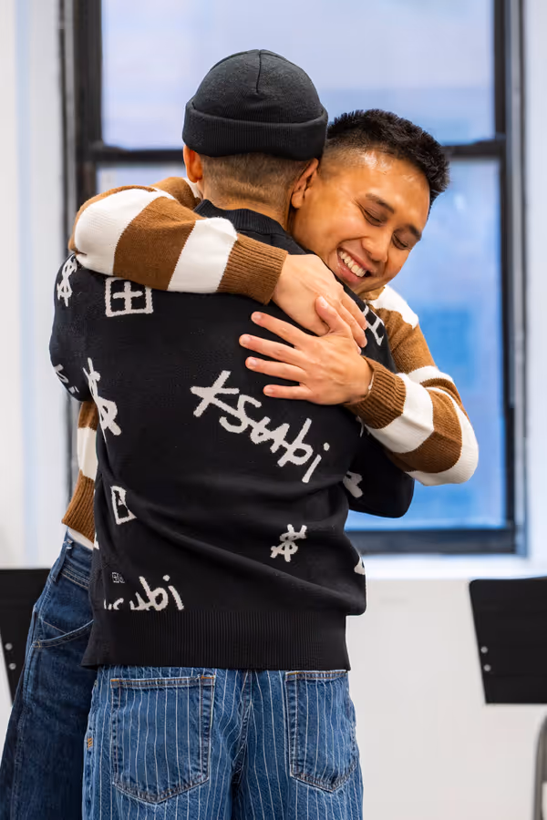 Timothy Matthew Flores (facing forward) and producer Jordan Fisher Photo