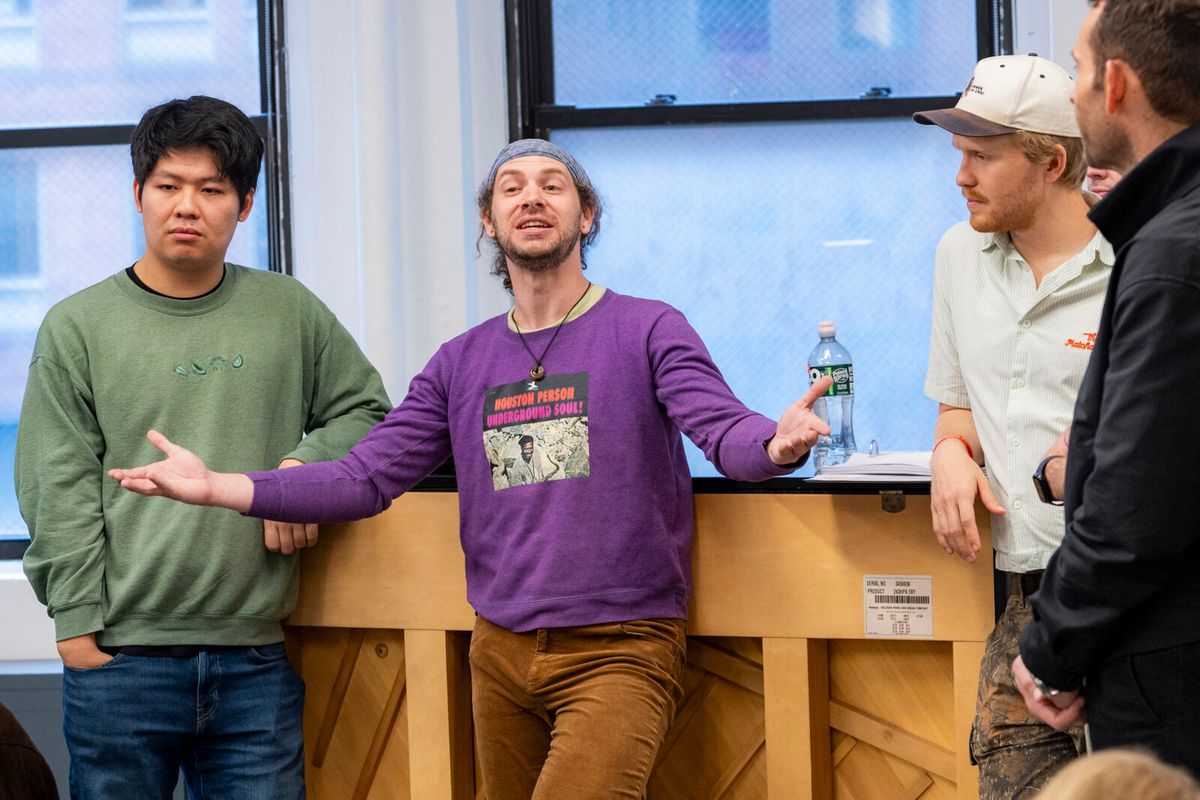music supervisor Ian Chan, composer/lyricist Nat Zegree, and music assistant Matthew Zwiebel at Photos: Taylor Iman Jones, Sky Lakota-Lynch and More in THE KING'S CRITIQUE Rehearsals