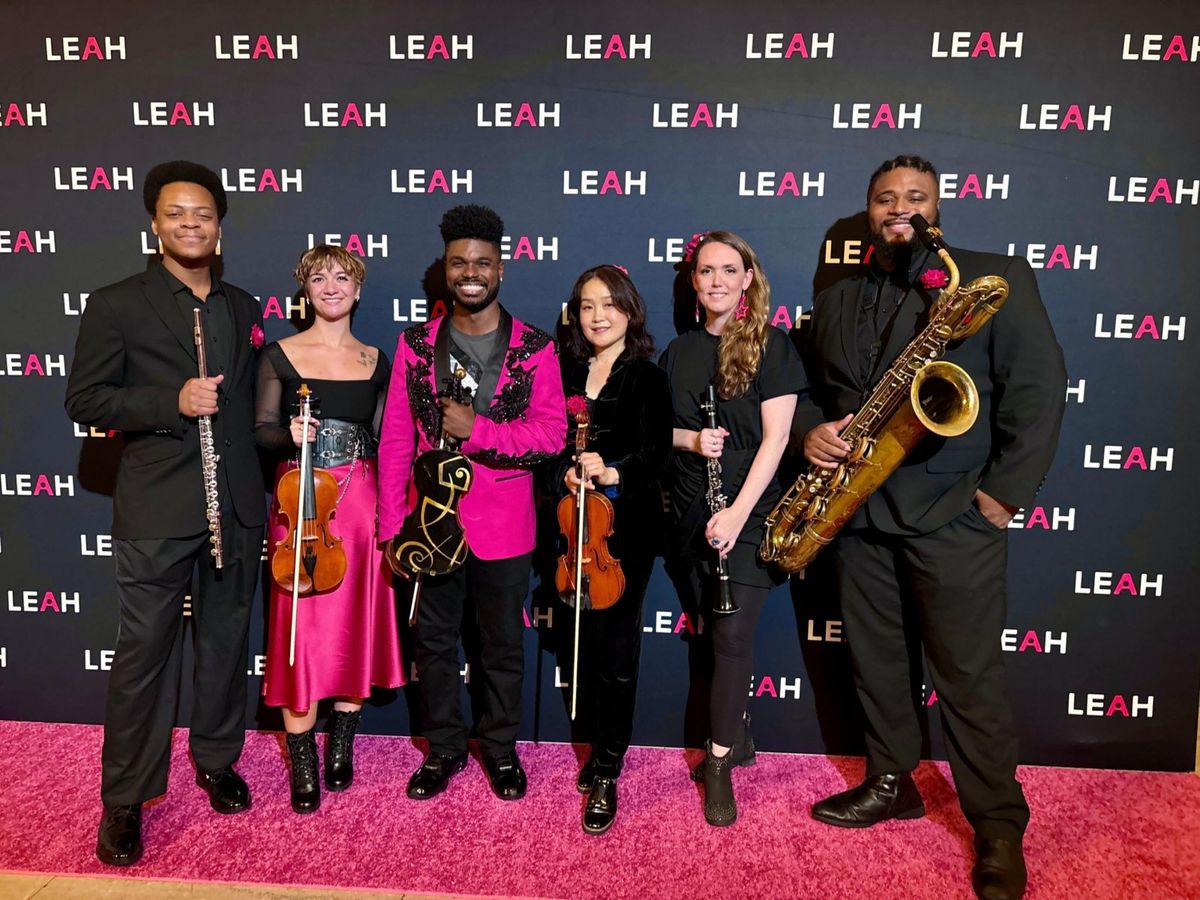 Kyrese Washington, Sarah Fazendin, Dr. Edward W. Hardy, Yumi Oshima, Erica Von Kleist, and Jonathan Gilbert. at Photos: Dr. Edward W. Hardy Leads Orchestra at HARMONY DELIVERED Installation