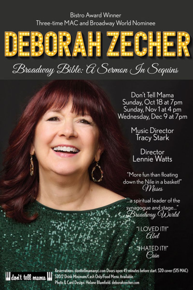 Interview: Deborah Zecher of BROADWAY BIBLE at Don't Tell Mama Image