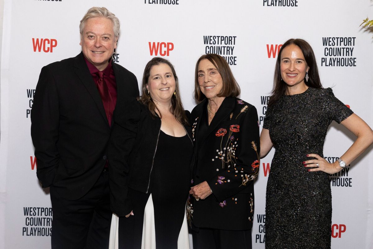 Mark Shanahan, Westport Country Playhouse artistic director; Beth Huisking, Playhouse managing director; Joyce Hergenhan, 2026 Playhouse Leadership Award recipient; and Athena Adamson, Playhouse board of trustees' chair at Photos: Kelli O'Hara, Santino Fontana and More at Westport Country Playhouse Gala