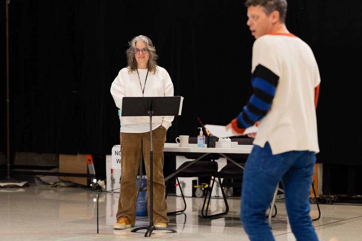 Pam MacKinnon and David Darrow at Photos: Katrina Lenk and More in ADIRONDACK CHAIR CIRCLE Rehearsal at Steppenwolf
