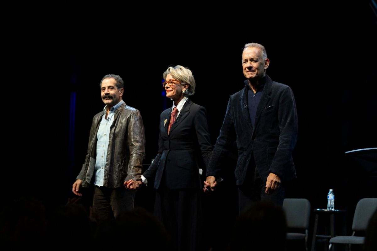 Tony Shalhoub, Wendie Malick, Tom Hanks at Photos: Tom Hanks, Wendie Malick, Tony Shalhoub in SCRIPT IN HAND at Westport Country Playhouse