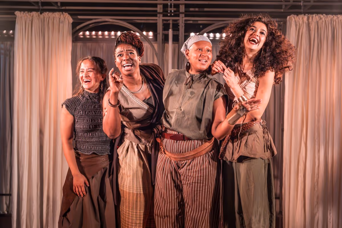 Premi Tamang, Aminita Francis, Jessica Alade and Lily Olufemi-Bywaters at Photos: First Look at National Theatre's BACCHAE Schools Tour