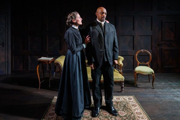 Flora Montgomery (Helene Alving) and Oliver Alvin-Wilson (Pastor Manders) Photo