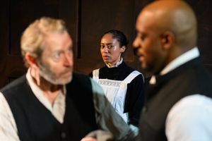 Peter F Gardiner (Jacob Engstrand), Cecilia Appiah (Regina Engstrand), and Oliver Alvin-Wilson (Pastor Manders) @ BroadwayWorld Peter F Gardiner (Jacob Engstrand), Cecilia Appiah (Regina Engstrand), and Oliver Alv Photo