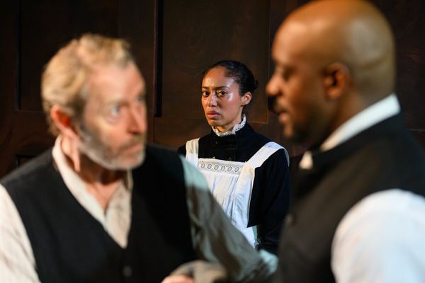 Peter F Gardiner (Jacob Engstrand), Cecilia Appiah (Regina Engstrand), and Oliver… Photo
