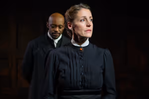 Oliver Alvin-Wilson (Pastor Manders) and Flora Montgomery (Helene Alving) @ BroadwayWorld Oliver Alvin-Wilson (Pastor Manders) and Flora Montgomery (Helene Alving) Photo