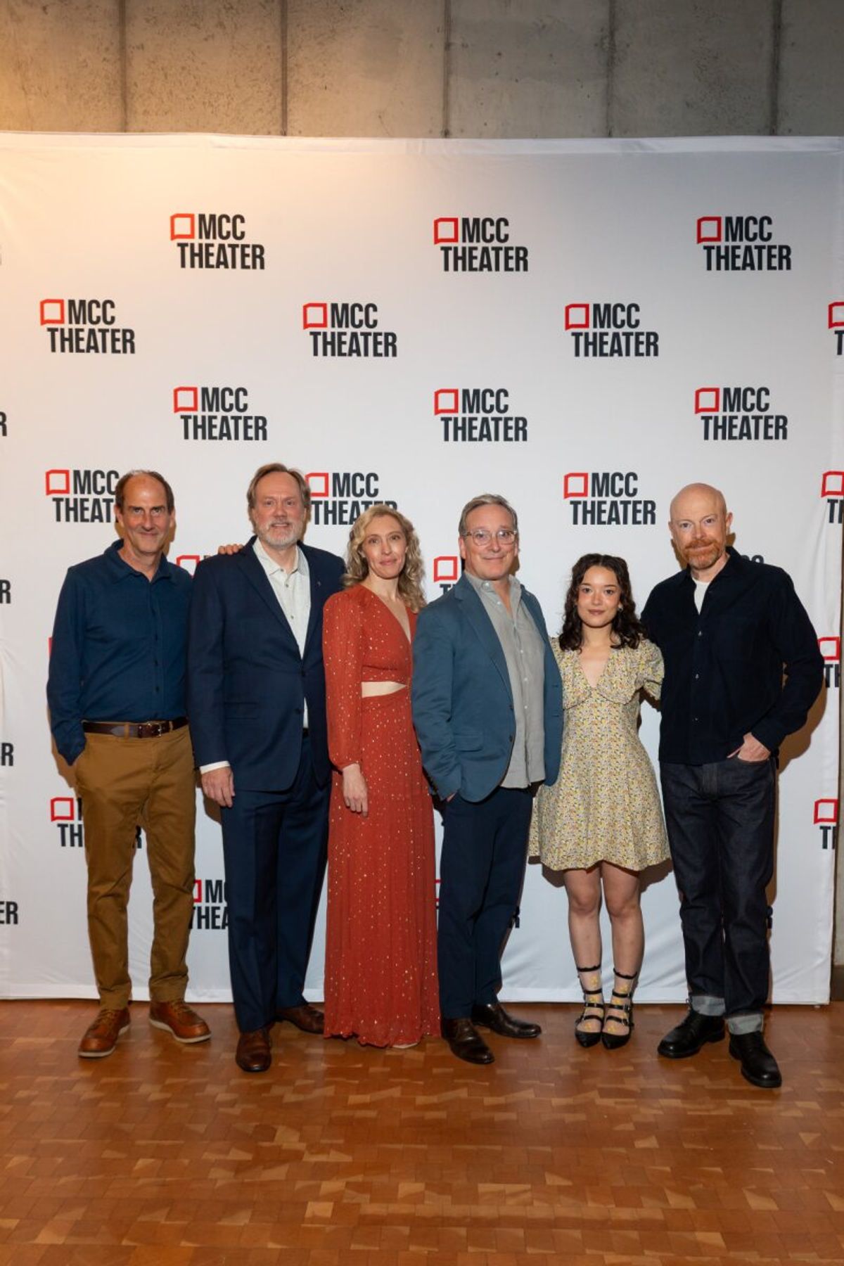 Joel Van Liew, Andrew Garman, Crystal Finn, Jeremy Shamos, Izabel Mar, and Jeff Biehl at Photos: ANON Celebrates Opening Night at MCC