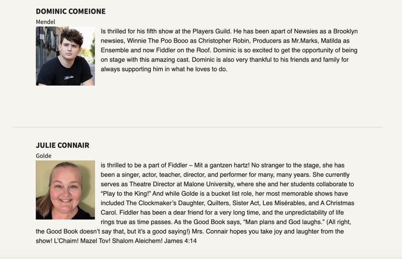 Stage Mag Spotlight: The Players Guild Theatre's FIDDLER ON THE ROOF Image