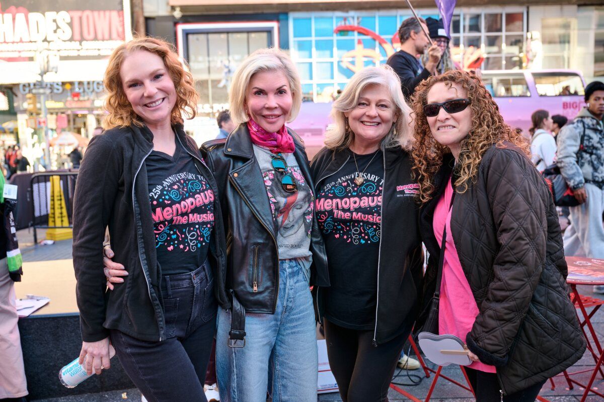 Adrianne Hick, Sydney Singer, Nancy Slusser, and Karie Koppel at Photos: MENOPAUSE THE MUSICAL Marks 25 Years With Times Square Hot Flash Mob