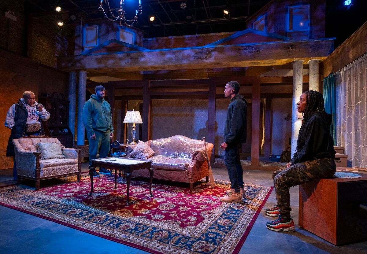 Ayanna Bria Bakari, Jamaque Thomas, Jabari Khaliq and Tiffany Renee Johnson at Photos: First Look at MUD ROW Now Playing at Remy Bumppo Theatre Company
