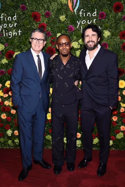 Stephen Colbert, Louis Cato, Josh Groban Photo