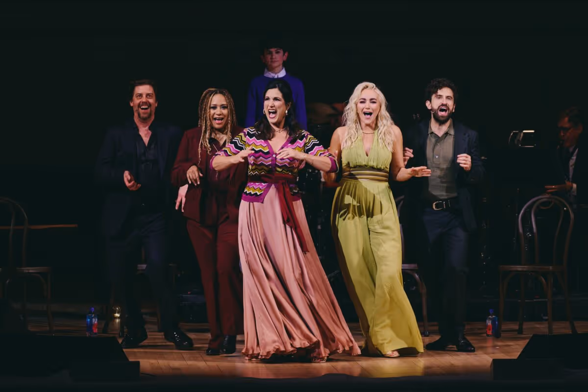 Anthony Rosenthal, Brandon Uranowitz, Christian Borle, Betsy Wolfe, Tracie Thoms, & Stephanie J. Block at Photos: Stephanie J. Block, Christian Borle, Andrew Rannells & More Reunite for FALSETTOS at Carnegie Hall