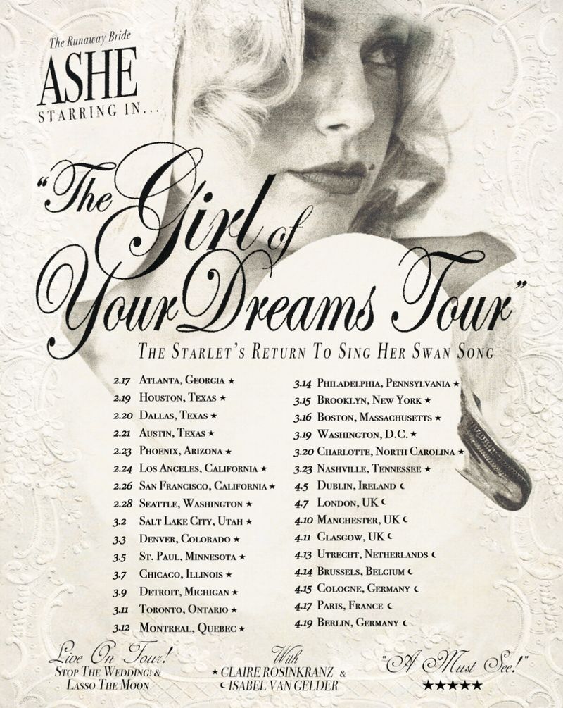 Ashe to Launch THE GIRL OF YOUR DREAMS TOUR February 2027 Image