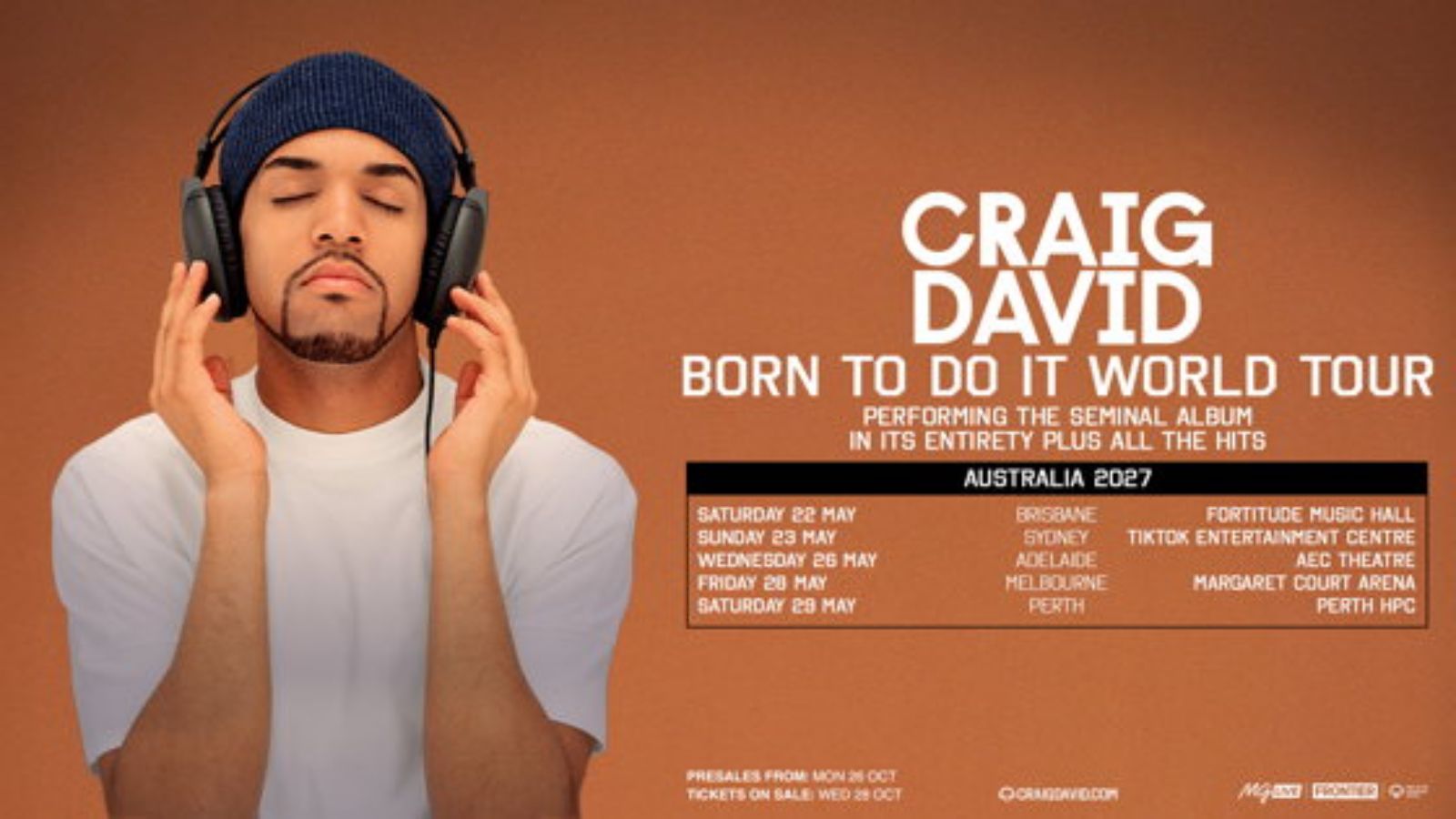 Photos: Craig David to Perform BORN TO DO IT World Tour in Australia May 2027 — photo 1 of 1