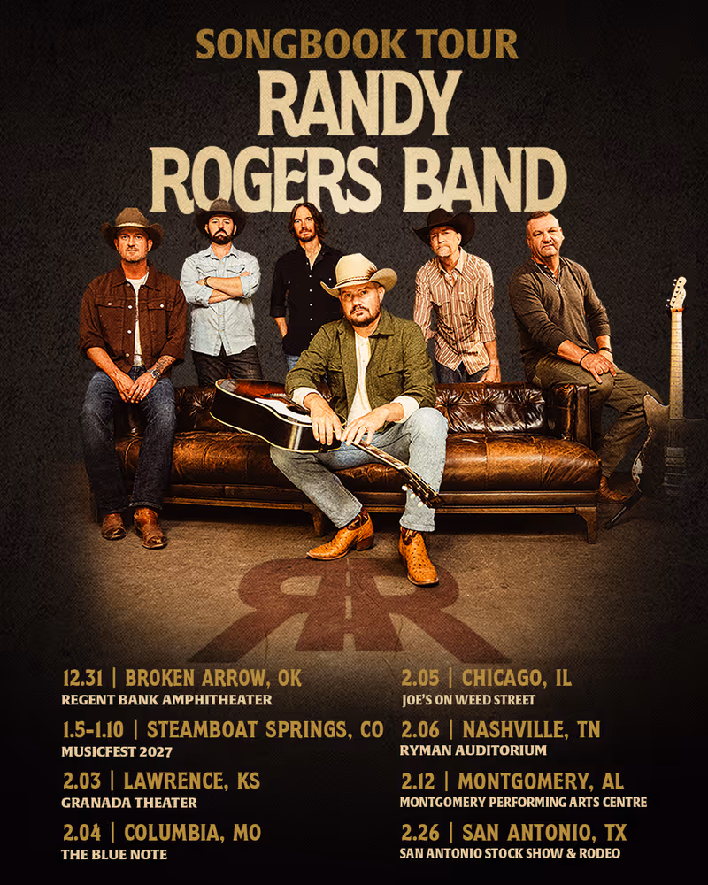 Randy Rogers Band to Launch SONGBOOK Tour Dec 31, 2026 Image