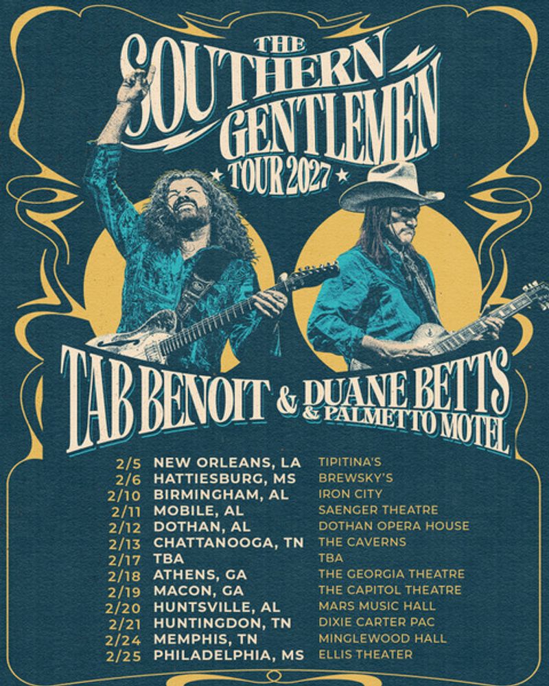 Tab Benoit & Duane Betts to Launch THE SOUTHERN GENTLEMAN TOUR Image