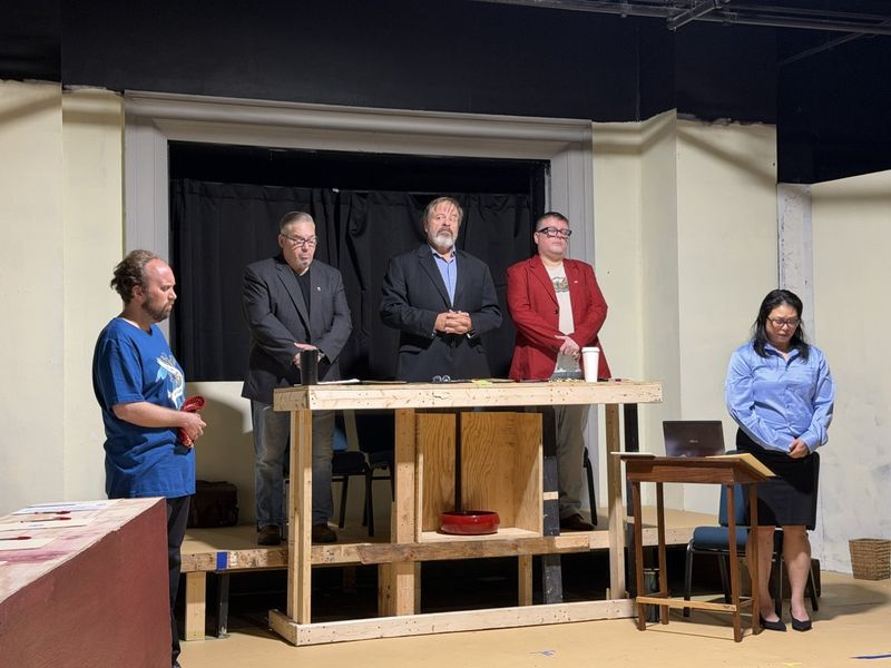 Interview: Joe Capucini, Gloria Wang, Trevor Kaz & Gloria Wang of THE MINUTES BY TRACY LETTS at Black Swamp Players Image