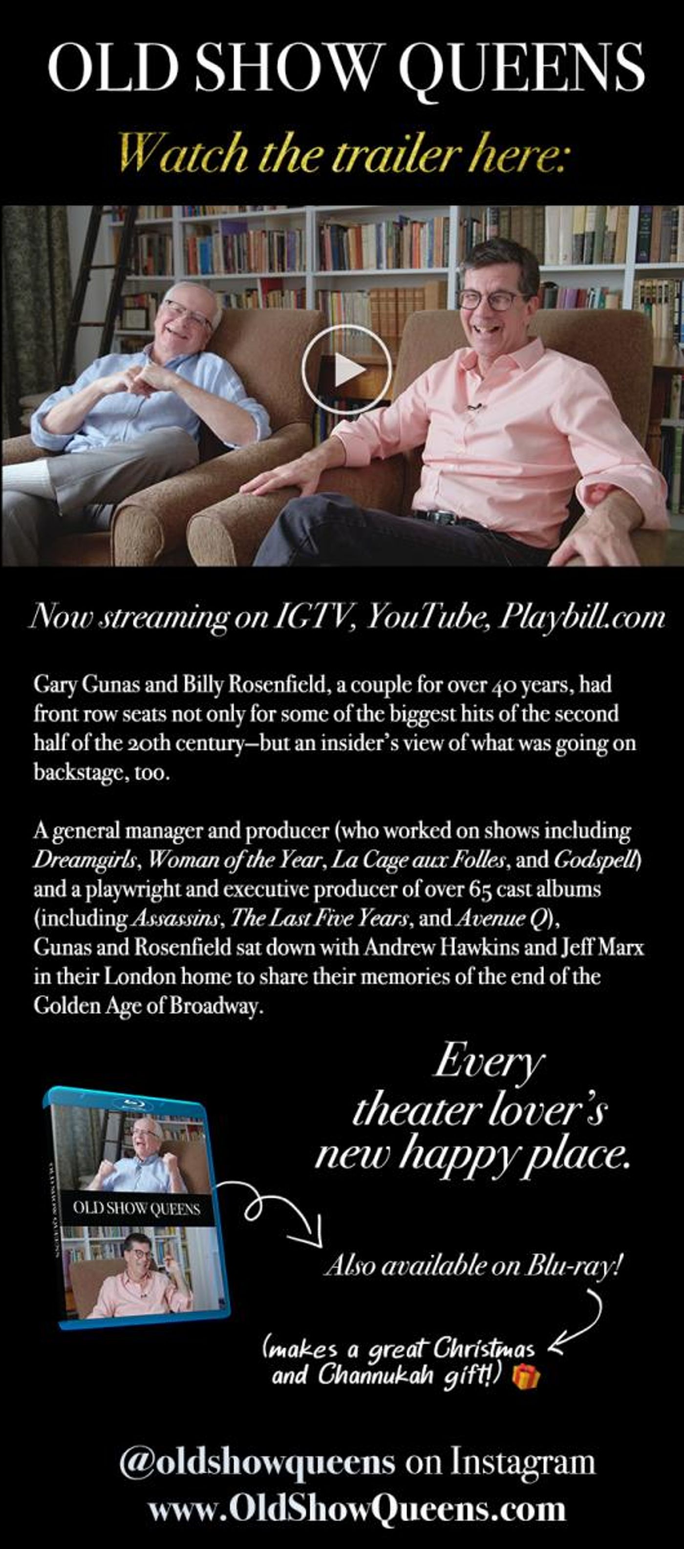 Happy Alert: OLD SHOW QUEENS is a blast of theater love!  Image