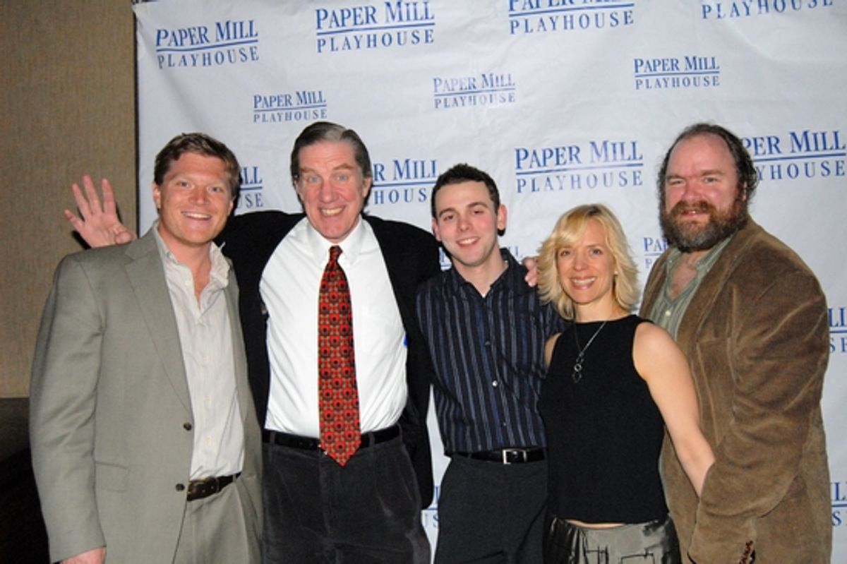 Jared Miller (Understudy) Nick Wyman (John Hancock), Andrew Curly Glynn (Leather Apron), Wendy Bobbitt Cavett and Kenneth Cavett (Col. Thomas McKean) at 